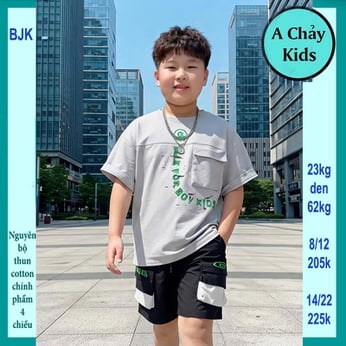 Đồ bộ bé trai hiphop in chữ phong cách cá tính cho bé diện phố cùng bạn bè