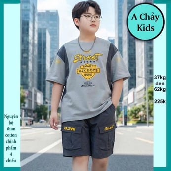 Đồ bộ bé trai hiphop in chữ STREET phong cách cá tính cho bé đi chơi , đi học