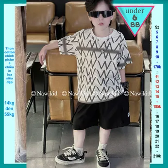 Đồ bộ bé trai hiphop in full họa tiết cực cool ngầu cho bé diện đi chơi , du lịch