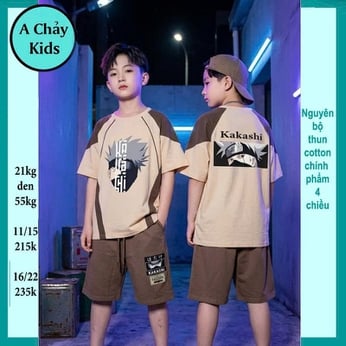Đồ bộ bé trai hiphop in hình Anime Kakashiiii phong cách cá tính cho bé đi chơi , đi học