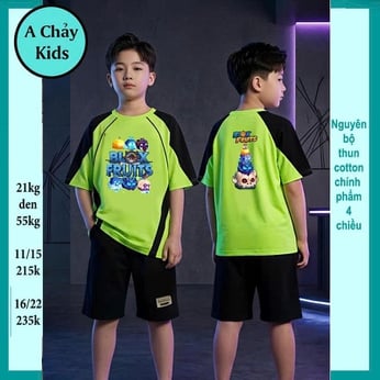 Đồ bộ bé trai hiphop in hình Game Blox Fut phong cách cá tính cho bé đi chơi , đi học