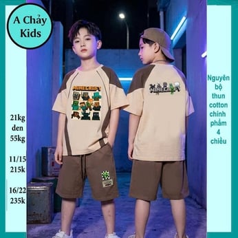 Đồ bộ bé trai hiphop in hình Mai Rap hottrend cho bé diện đi chơi , đi học
