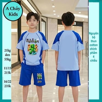 Đồ bộ bé trai hiphop in hình Mai Rap phối màu cá tính cho bé diện đi chơi , đi học
