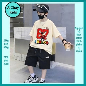 Đồ bộ bé trai hiphop in hình Robloox phong cách hàn quốc cho bé diện đi chơi , đi học