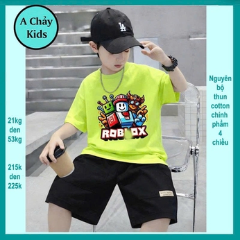 Đồ bộ bé trai hiphop in hình Robloox phong cách hàn quốc cho bé diện đi chơi , đi học