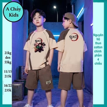 Đồ bộ bé trai hiphop in hình Anime Thanh Gươm Diệt Qủy cực ngầu cho bé đi chơi , đi học