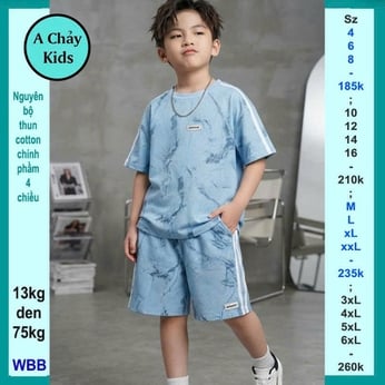 Đồ bộ bé trai hiphop in màu loang đơn giản phong cách cực sang cho bé diện đi phố