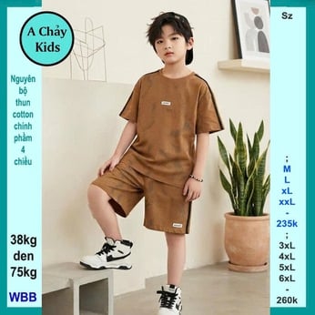 Đồ bộ bé trai hiphop in màu loang đơn giản phong cách cực sang cho bé diện đi phố
