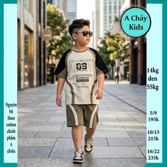 Đồ bộ bé trai hiphop in số 09 phối màu phong cách cực sang cho bé đi chơi , du lịch