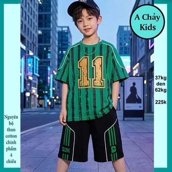 Đồ bộ bé trai hiphop in số 11 phong cách hàn quốc cá tính cho bé đi chơi  , đi học