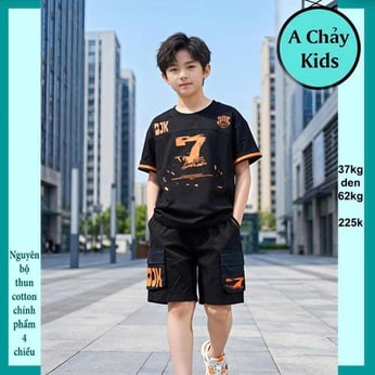 Đồ bộ bé trai hiphop in số 7 phong cách cá tính cực ngầu cho bé diện đi chơi , đi học