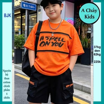 Đồ bộ bé trai hiphop in chữ ASPETT ON YOU phong cách cá tính cho bé đi chơi , đi học