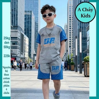 Đồ bộ bé trai hiphop in chữ cá tính phong cách cá tính cho bé đi chơi , đi học