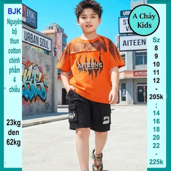 Đồ bộ bé trai hiphop in chữ cá tính phong cách cực ngầu cho bé diện đi chơi , du lịch