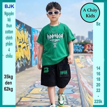Đồ bộ bé trai hiphop in chữ cá tính phong cách cực ngầu cho bé diện đi chơi , du lịch