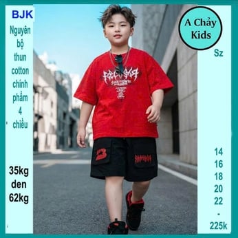 Đồ bộ bé trai hiphop in chữ cá tính phong cách cực ngầu cho bé diện đi chơi , du lịch