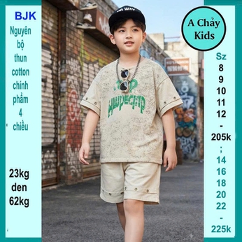 Đồ bộ bé trai hiphop in chữ cá tính phong cách cực ngầu cho bé diện đi chơi , du lịch