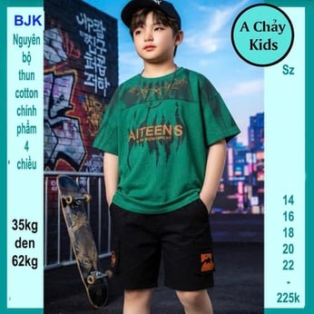 Đồ bộ bé trai hiphop in chữ cá tính phong cách cực ngầu cho bé diện đi chơi , du lịch