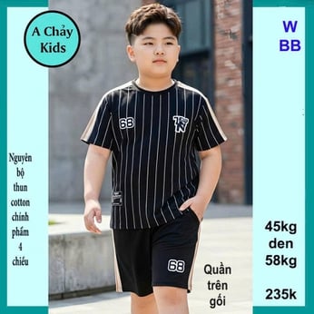 Đồ bộ bé trai hiphop in sọc phong cách cực cá tính cho bé đi chơi , du lịch