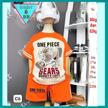 Đồ bộ bé trai hoạt hình in hình One Piece Gear 5 phong cách cá tính cho bé đi chơi , đi học