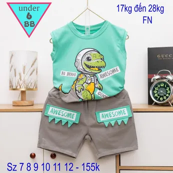 Đồ bộ bé trai sát nách cotton  in họa hình chú Rùa Con siêu đáng yêu  cho bé đi chơi , đi học