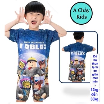 Đồ bộ bé trai thun lạnh tay ngắn in 3D Rolox cho bé đi chơi , đi học 