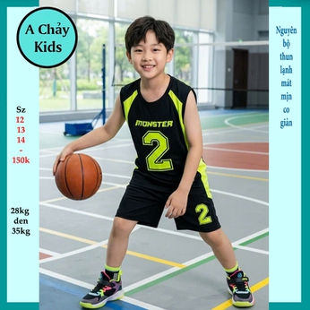 Đồ bộ bé trai thun lạnh sát nách thể thao in số 2 mang phong cách bóng đá cho bé đi chơi , đi học