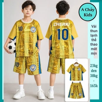 Đồ bộ bé trai thun lạnh thể thao in số 10 phong cách cực ngầu cho bé diện đi chơi đá banh
