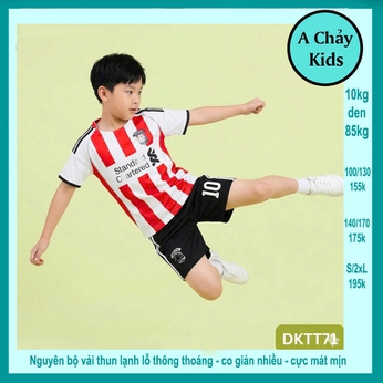 Đồ bộ bé trai thun lạnh thể thao in số 10 phong cách bóng đá cho bé diện đi chơi , đi học