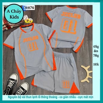 Đồ bộ bé trai thun lạnh thể thao in số 01 phong cách thể thao bóng đá cho bé đi chơi , đi học