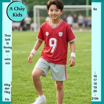 Đồ bộ bé trai thun lạnh thể thao in sô 09 phong cách bóng đá cá tính cho bé đi chơi , đi học