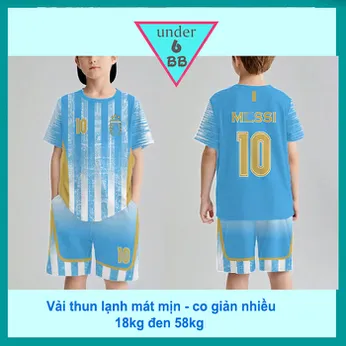 Đồ bộ bé trai thun lạnh thể thao in 10 mang phong cách thời trang đá banh cho bé đi chơi , đi học