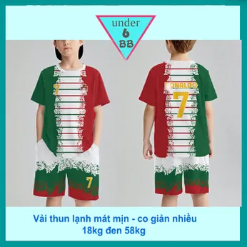 Đồ bộ bé trai thun lạnh thể thao in 07 mang phong cách thời trang đá banh cho bé đi chơi , đi học
