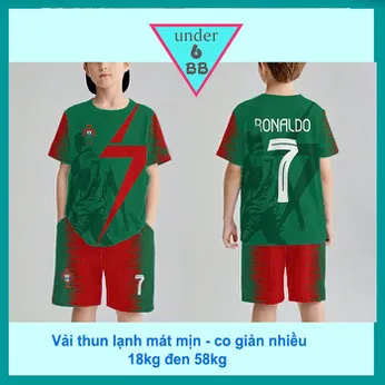 Đồ bộ bé trai thun lạnh thể thao in 07 mang phong cách thời trang đá banh cho bé đi chơi , đi học