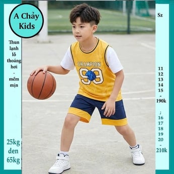 Đồ bộ bé trai thun lạnh thể thao in số 99 phong cách bóng rỗ cho bé đi chơi , đi học