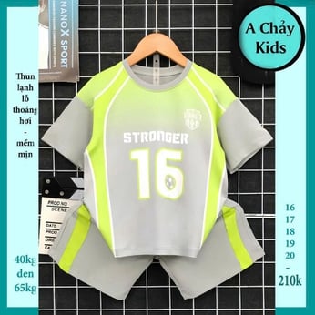 Đồ bộ bé trai thun lạnh thể thao in số 16 phong cách cá tính cho bé đi chơi , đi học