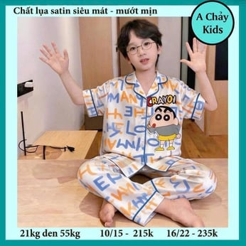 Đồ bộ pijama cho bé trai in hình Bé Shiin siêu đáng yêu cho bé 
