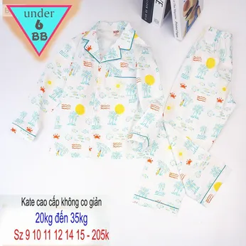 Đồ pijama tay dài quần dài in họa tiết  mua hè cho bé trai đi ngủ 