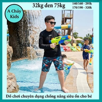 Đồ bơi bé trai tay dài đơn giản cho bé lớn đi tắm biển , đi bơi ( Đồ bơi rời )