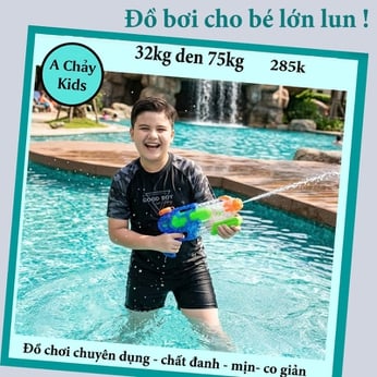 Đồ bơi bé trai tay ngắn in chữ Good Boy phong cách đi biển , đi bơi 