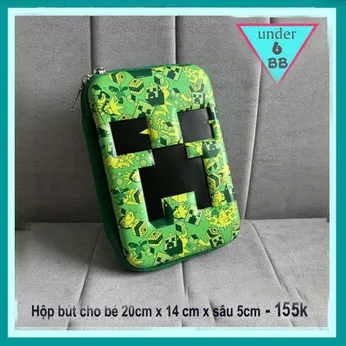 Hộp bút đi học in 3D nổi hình Minecraft cho bé