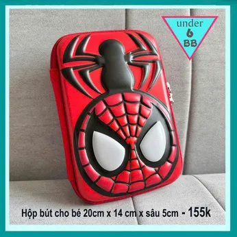 Hộp bút đi học in 3D nổi hình siêu nhân người nhện - Spiderman cho bé