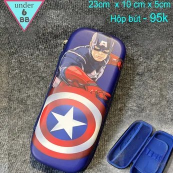 Hộp Bút in nổi 3D hình đội trưởng mỹ - captain america cho bé trai đi học 2