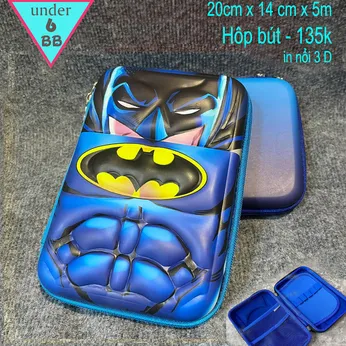 Hộp bút bé trai in nổi 3D siêu nhân người người dơi - Batman cho bé trai đi học