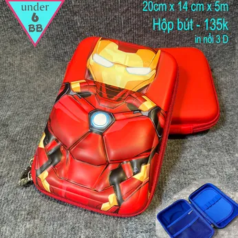 Hộp bút in nổi 3D hình siêu nhân người sắt - Iron Man cho bé trai đi học