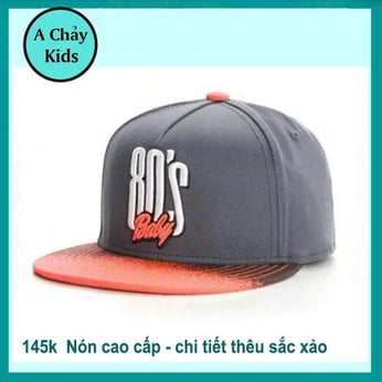 Nón bé trai phong cách hiphop thêu chữ cho bé ( 8 tuổi đến 15 tuổi )
