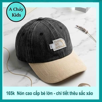 Nón bé trai thêu chữ phong cách cá tính cho bé lớn