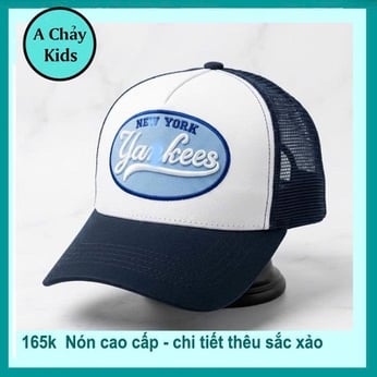 Nón bé trai ( dạng lưới ) thêu chữ phong cách cá tính cho bé lớn