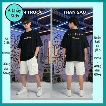 Quần áo bé in chữ style hàn quốc cá tính cho bé đi chơi , đi du lịch