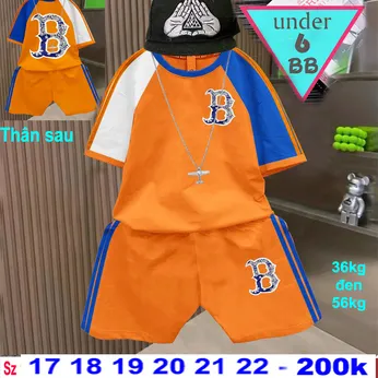 Quần áo bé trai in họa tiết chữ B phong cách cá tính cho bé trai đi chơi , đi học